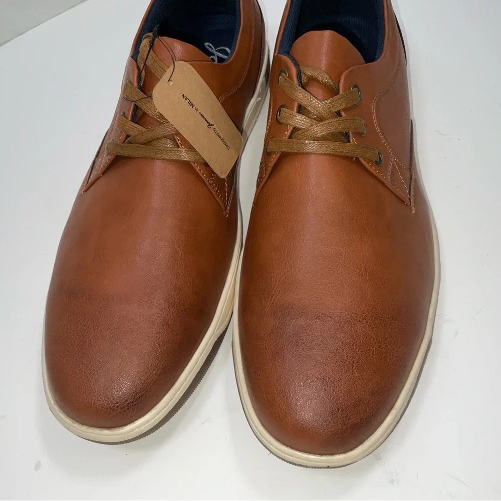 NIB‎ Men’s Jousen Milan 3 Eyelet Brown Lace Up Fashion Dress Sneakers Size 13